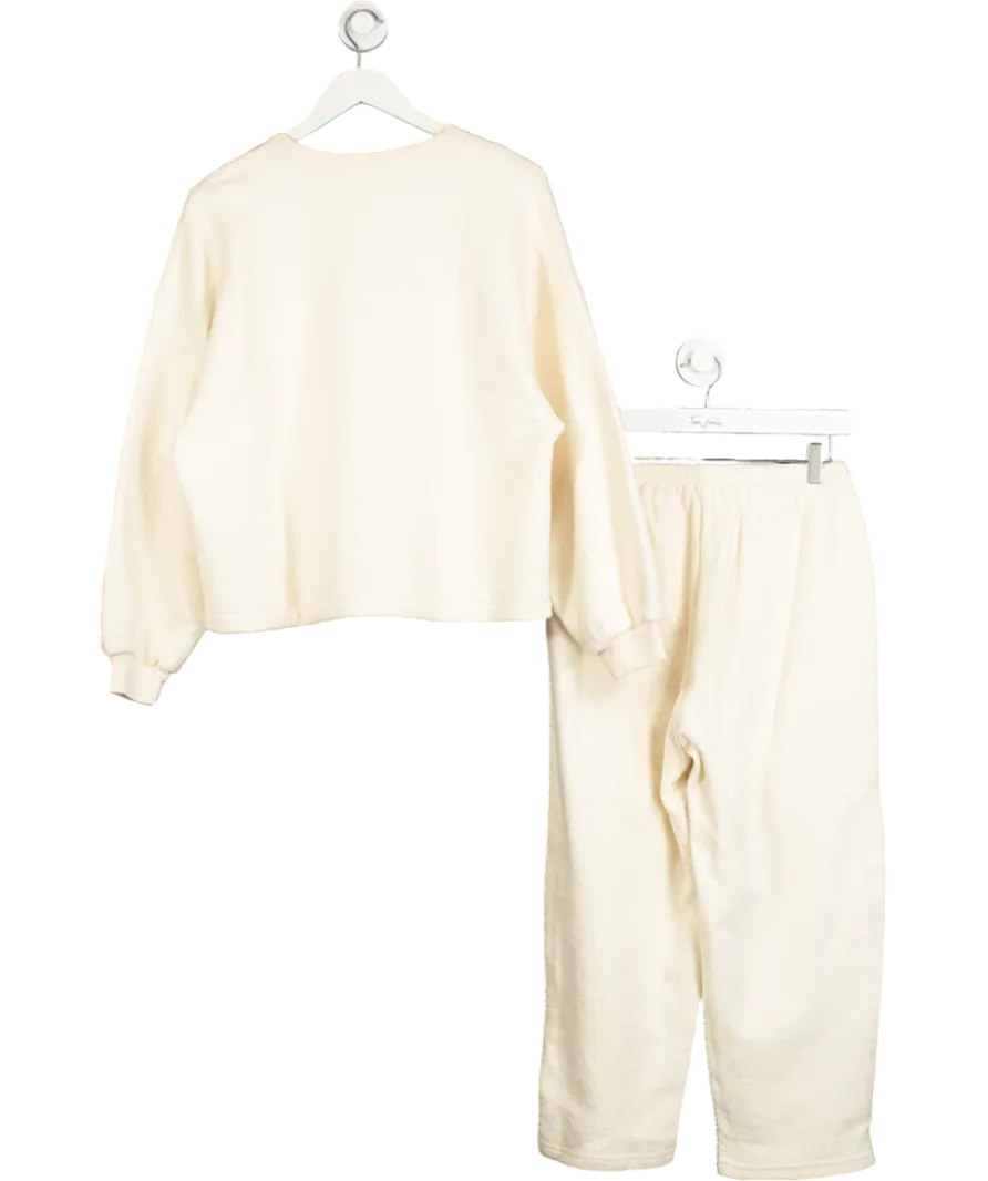 American Vintage Cream Boucle 2-piece Bobypark Organic Cotton Sweatshirt With Crew Neck And Joggers UK XS/S