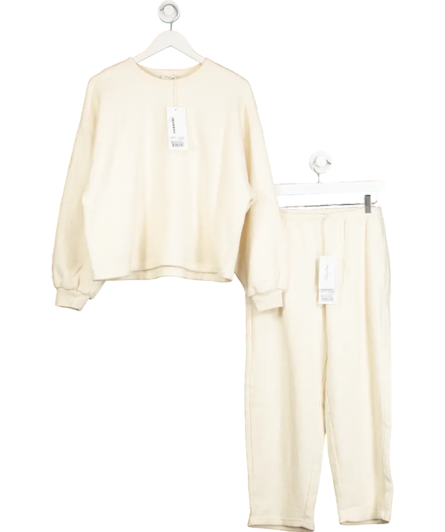 American Vintage Cream Boucle 2-piece Bobypark Organic Cotton Sweatshirt With Crew Neck And Joggers UK XS/S