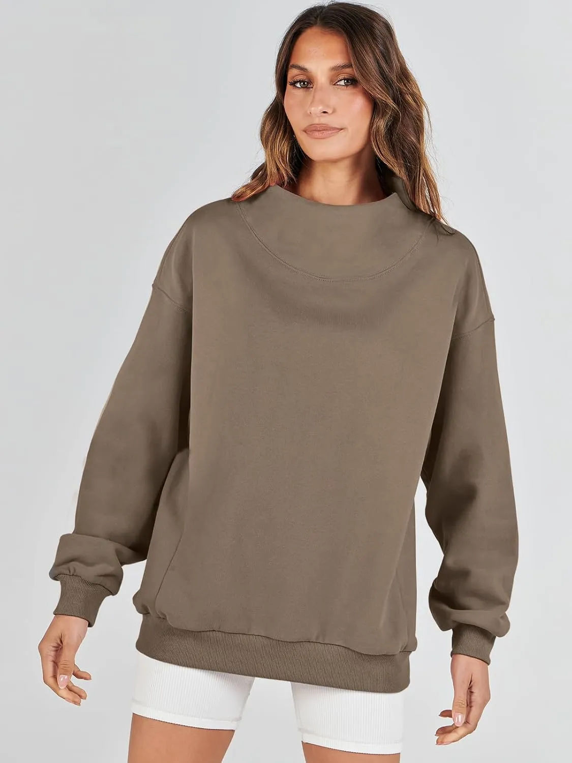 ANRABESS Womens Oversized Sweatshirts Turtleneck Pullover Long Sleeve Hoodies Tops 2024 Fall Fashion Preppy Outfits