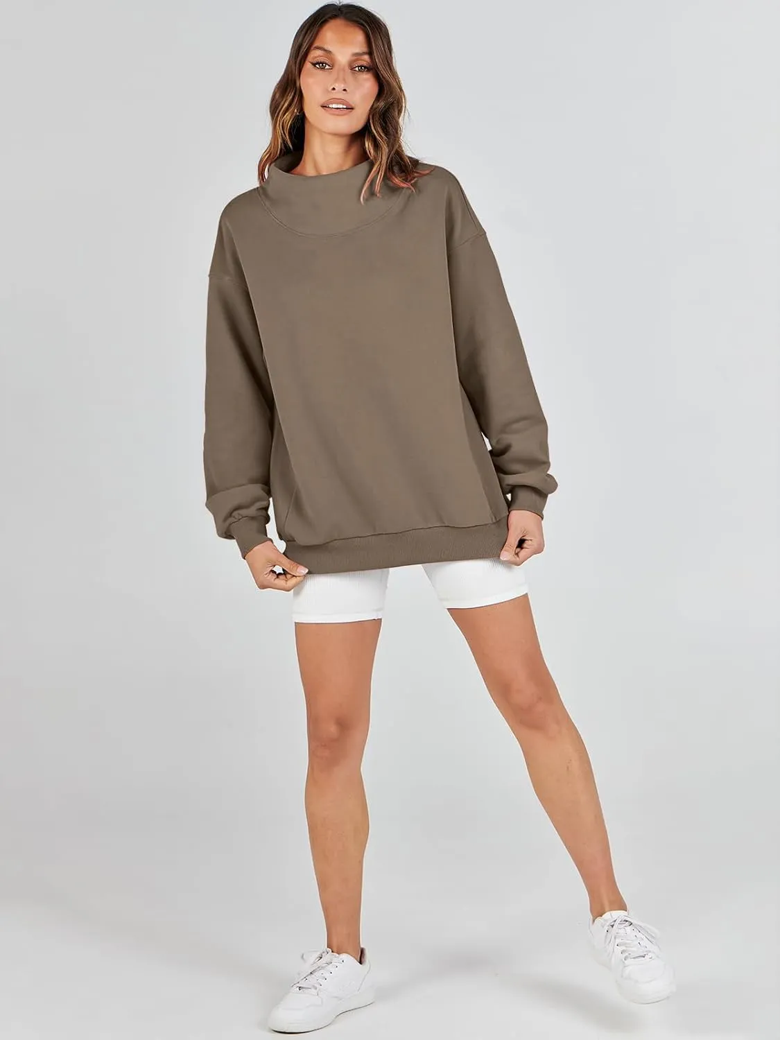 ANRABESS Womens Oversized Sweatshirts Turtleneck Pullover Long Sleeve Hoodies Tops 2024 Fall Fashion Preppy Outfits