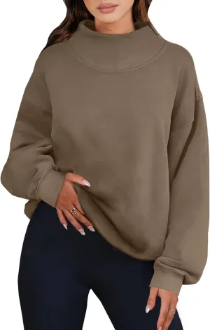 ANRABESS Womens Oversized Sweatshirts Turtleneck Pullover Long Sleeve Hoodies Tops 2024 Fall Fashion Preppy Outfits