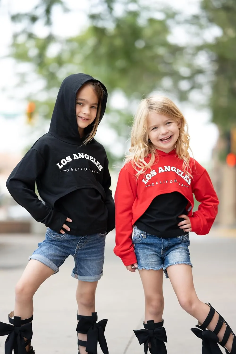 Arshiner Girls Cropped Sweatshirt Long Sleeve Shirts High Low Hem Crop Tops for Teens Kids Hoodies with Cami 5-14 Years