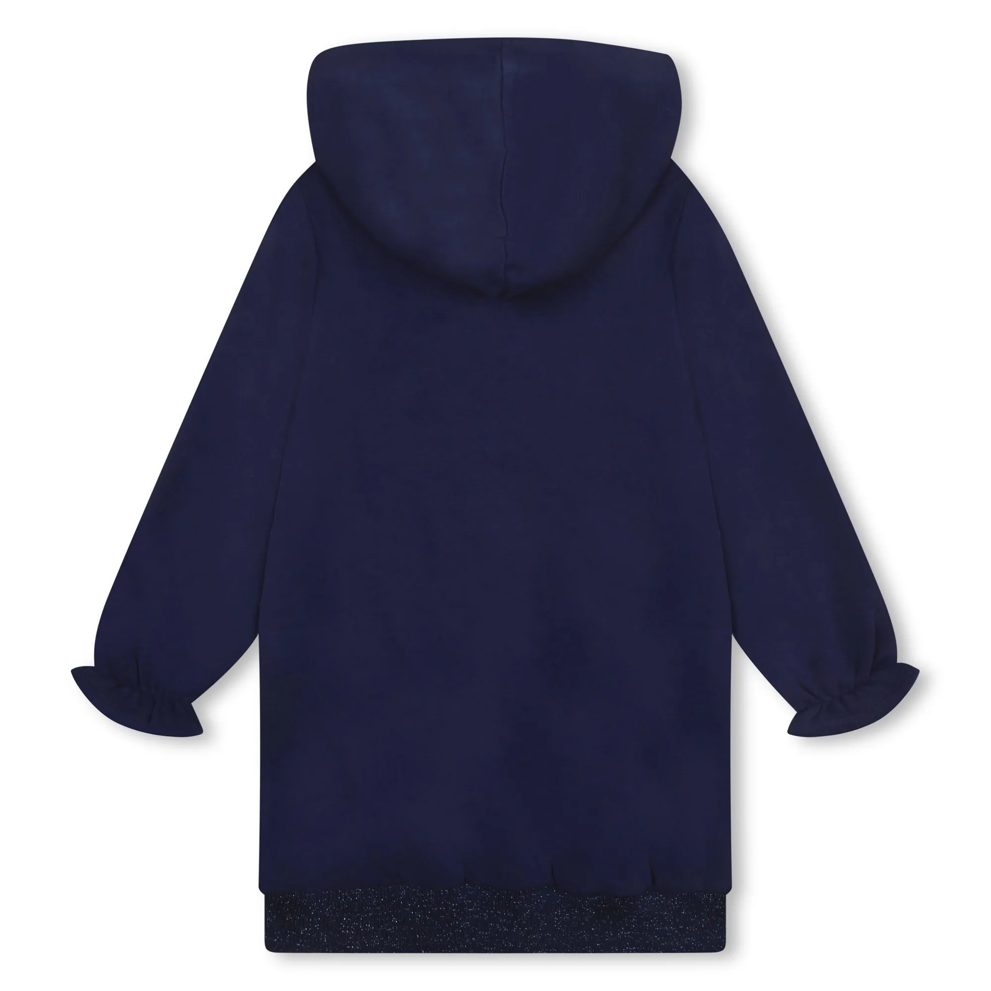 BILLIEBLUSH NAVY GRAPHIC HOODED SWEATSHIRT DRESS