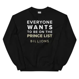 Billions Prince List Fleece Crewneck Sweatshirt