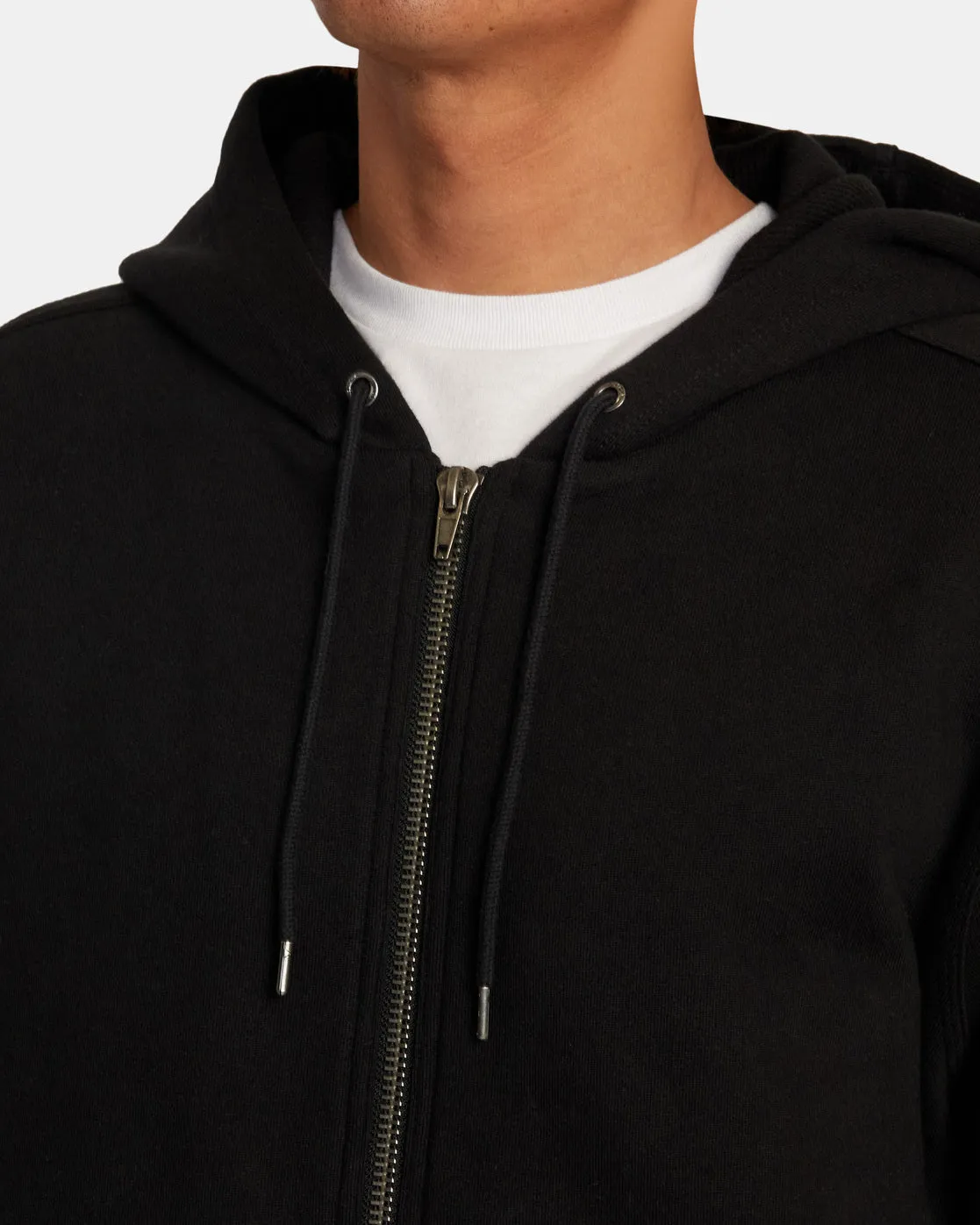 Chainmail Zip-Up Hooded Sweatshirt - Black
