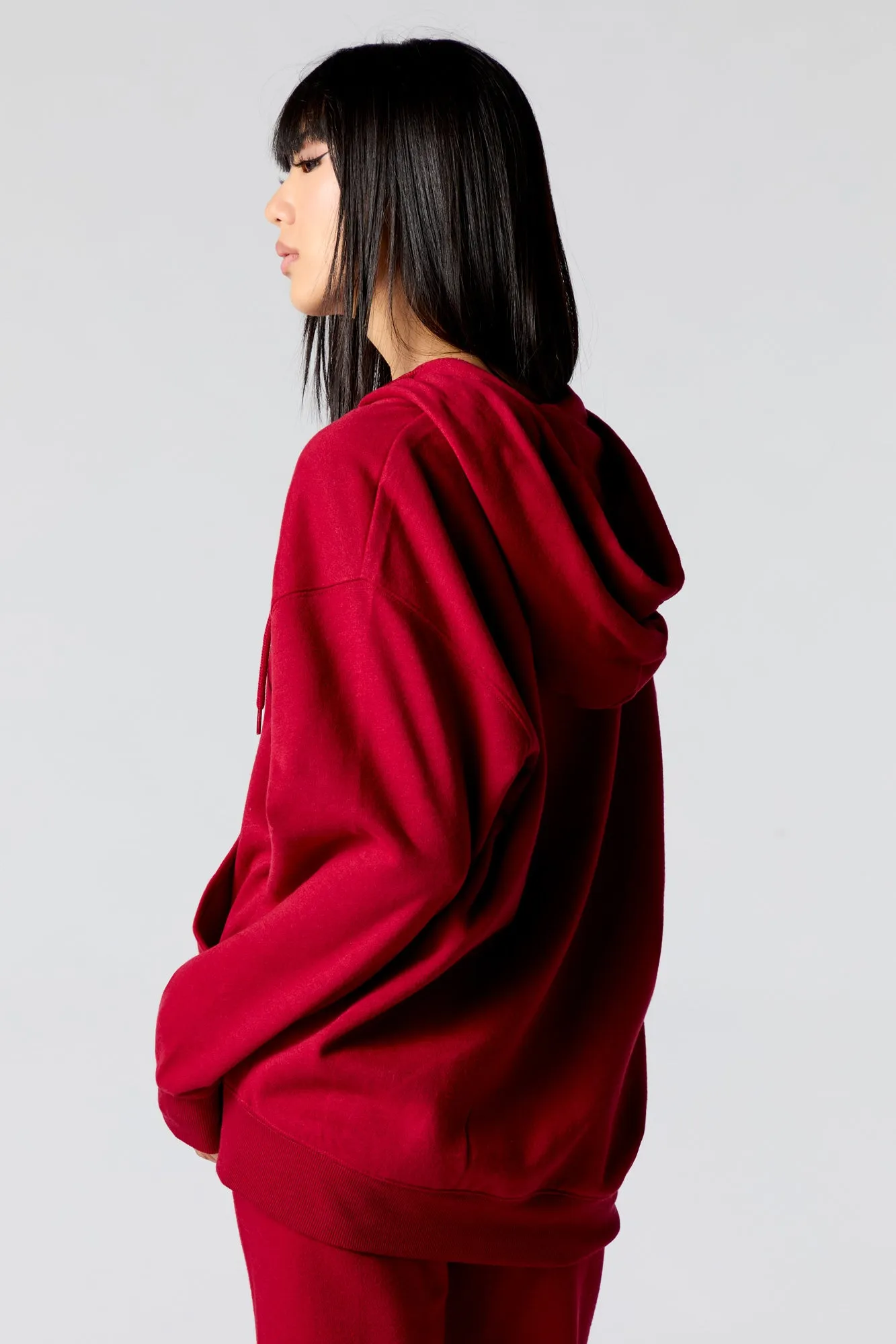 City Embroidered Zip-Up Fleece Hoodie