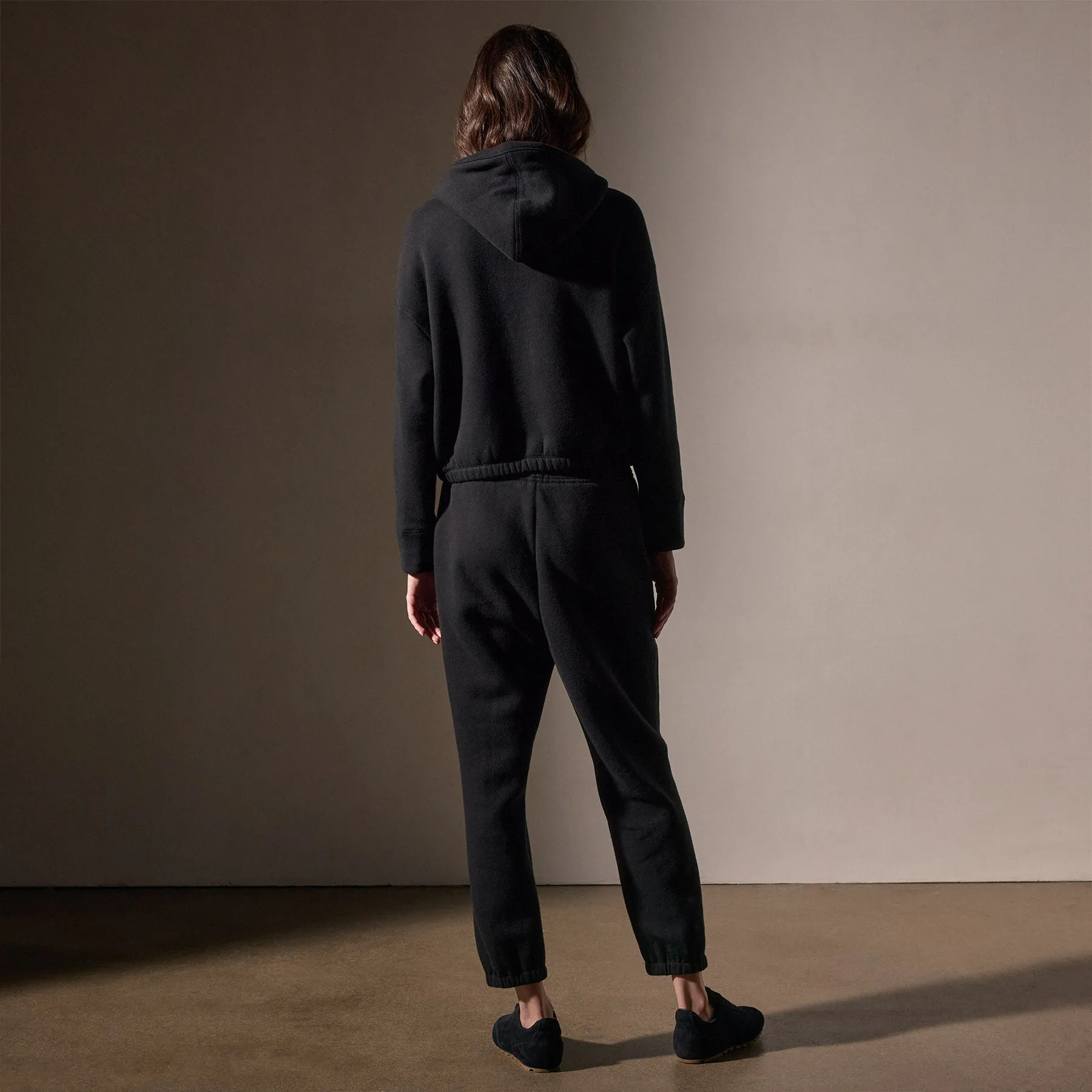 Cozy Hooded Sweat Top - Black