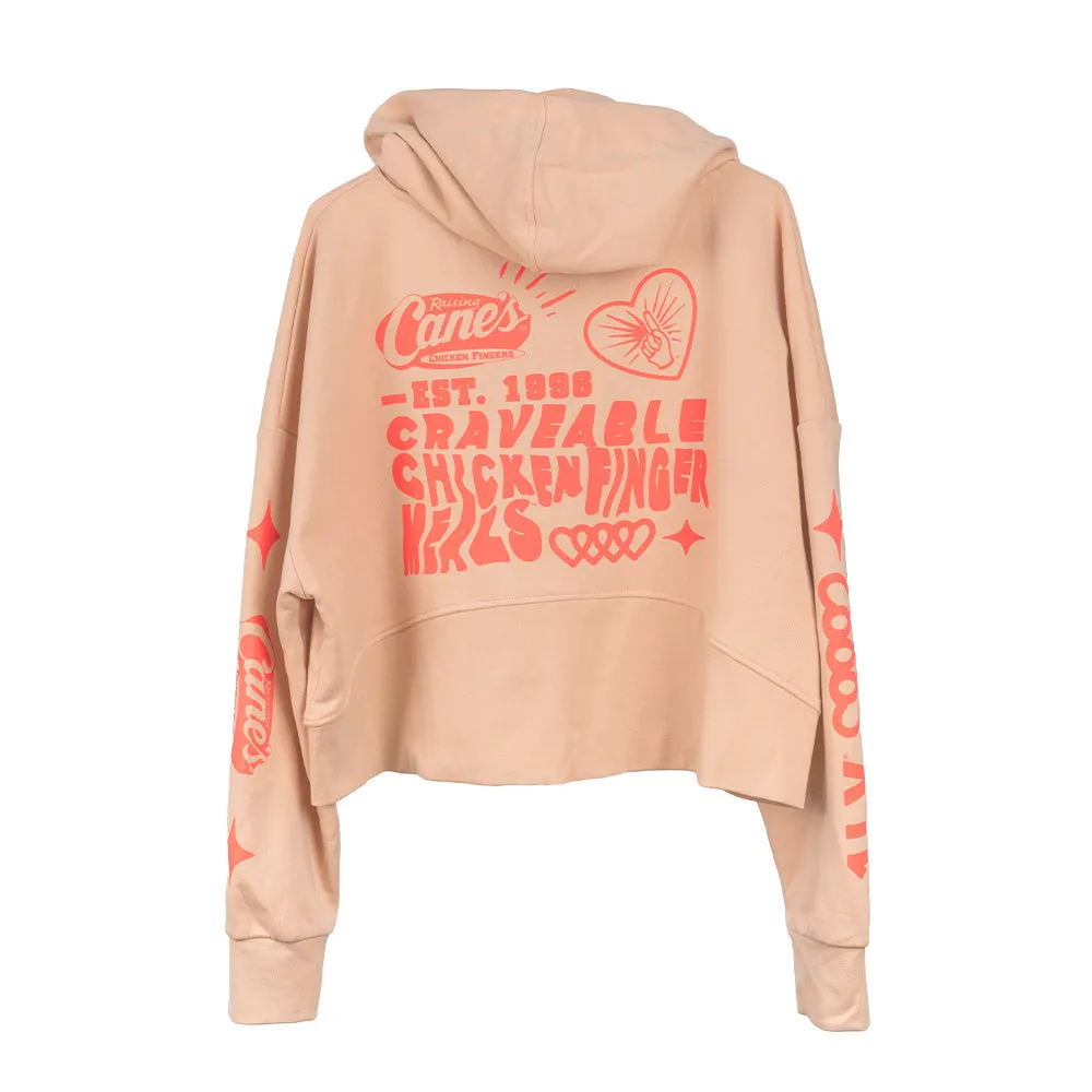 Craveable Chicken Finger Meals Cropped Hooded Sweatshirt