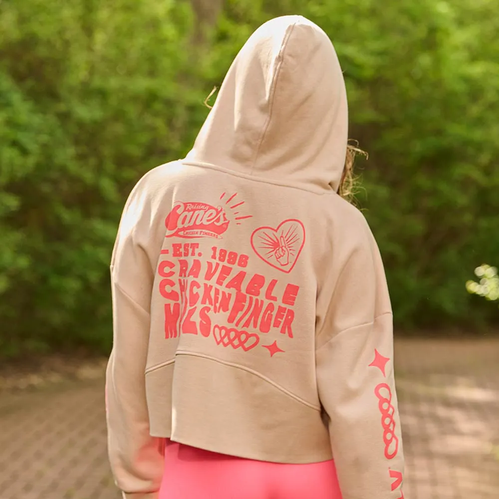 Craveable Chicken Finger Meals Cropped Hooded Sweatshirt