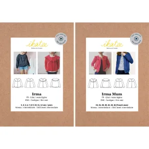Duo for woman and kid IRMA cardigan/vest - paper sewing pattern