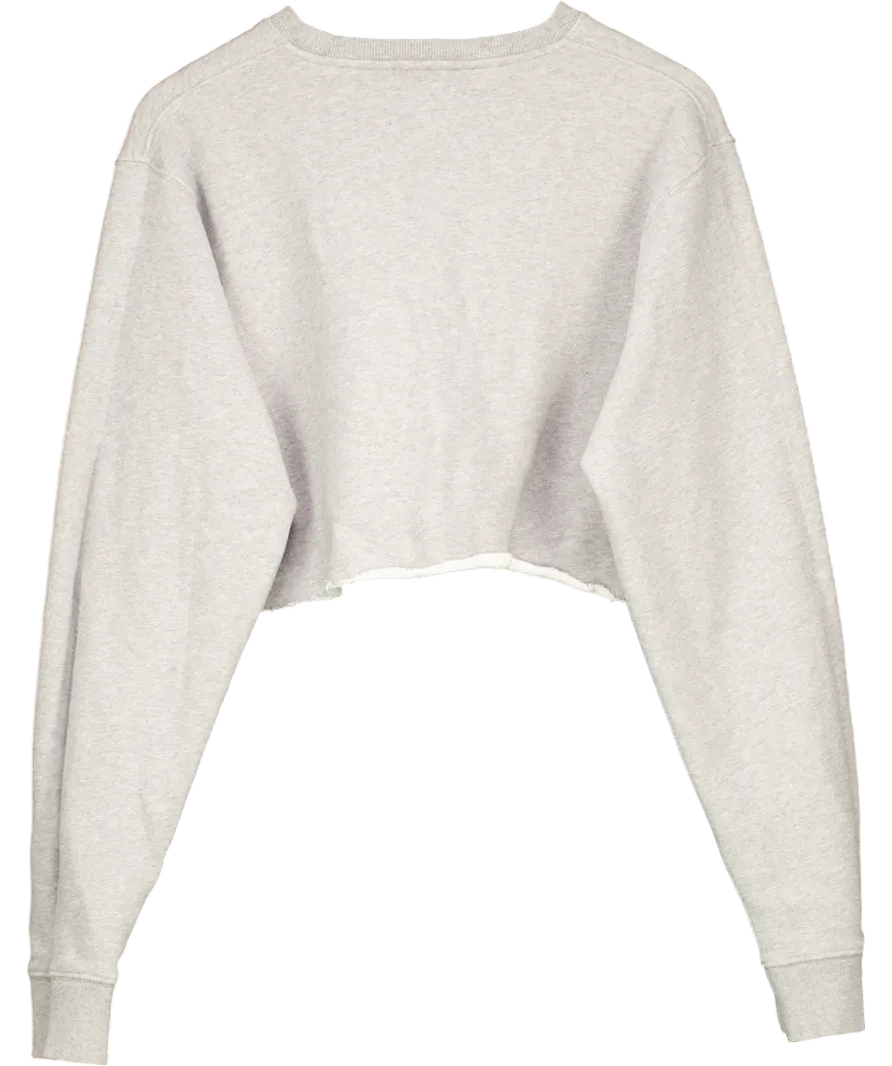 FIORUCCI Grey Ciao Fiorucci Cropped Graphic Sweatshirt UK L