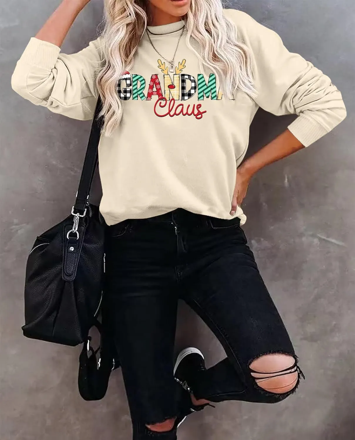 Grandma Sweatshirts Women In My Grandma Era Long Sleeve Gift for Grandma Shirt Graphic Tees Pullover Tops