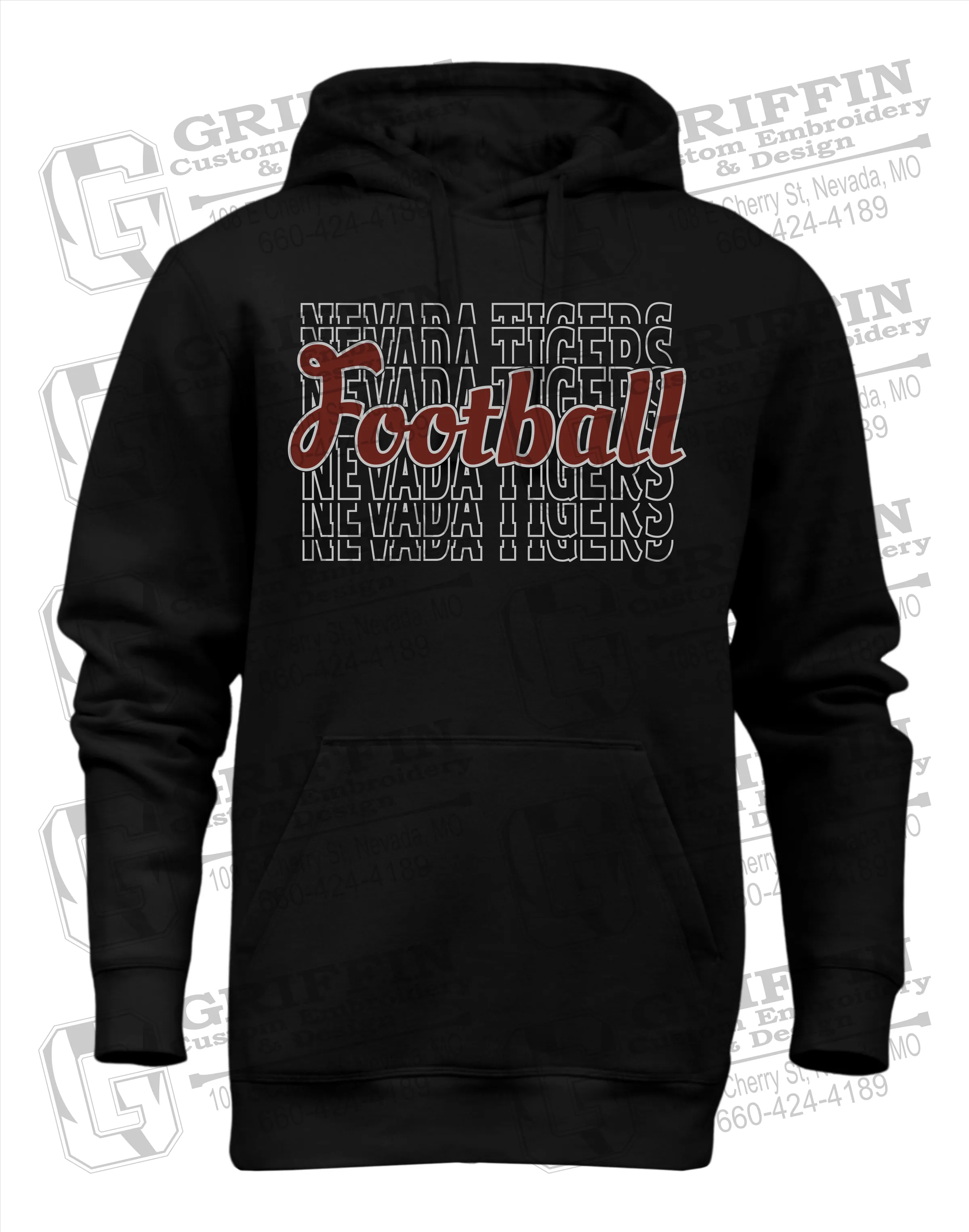 Heavyweight Fleece Hoodie - Football - Nevada Tigers 22-R