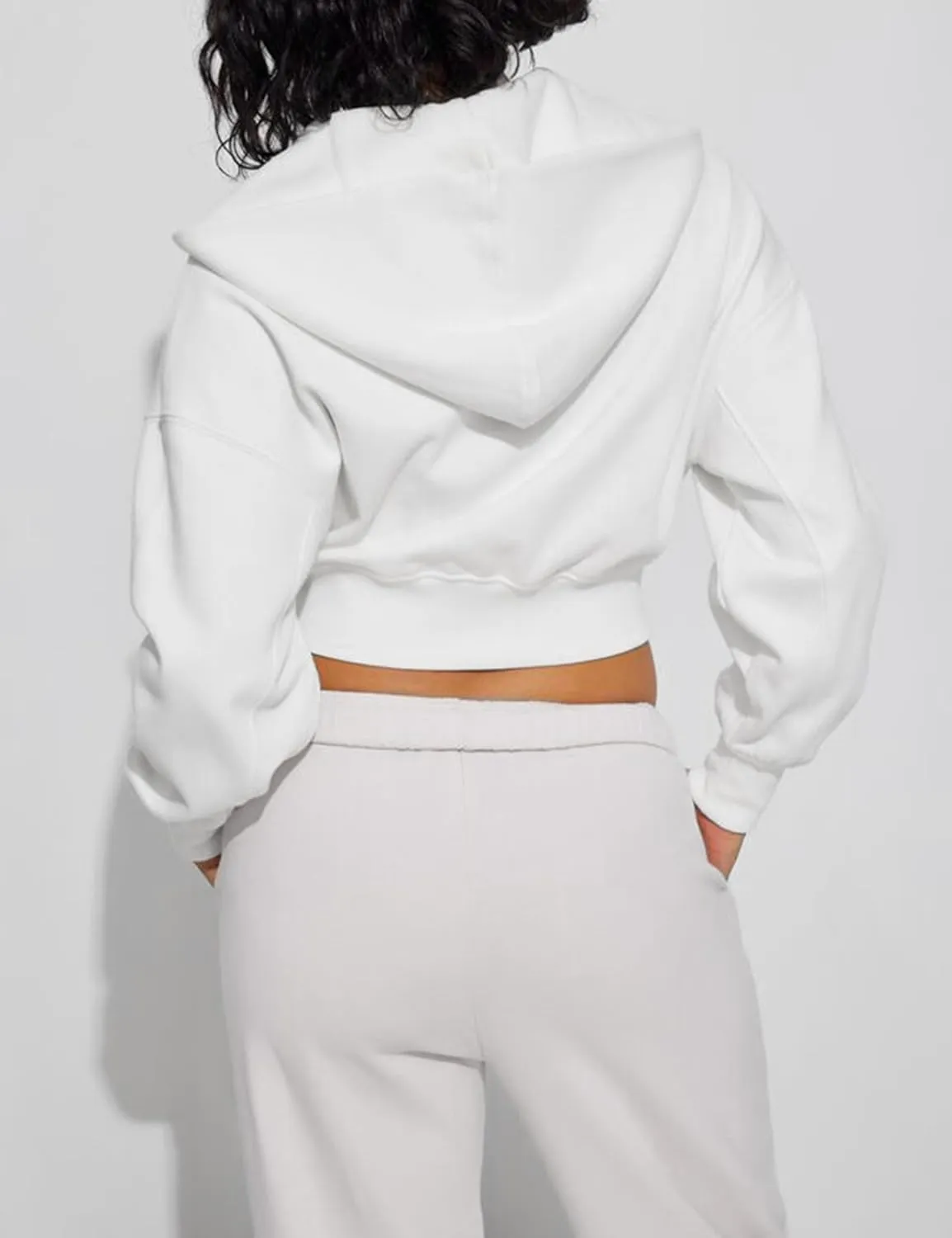 Hooever Womens Cute Workout Cropped Zip Up Drawstring Hoodie Sweatshirt Jacket