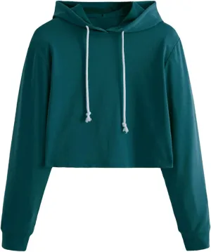 MakeMeChic Women's Cropped Hoodie Casual Workout Crop Sweatshirt Tops