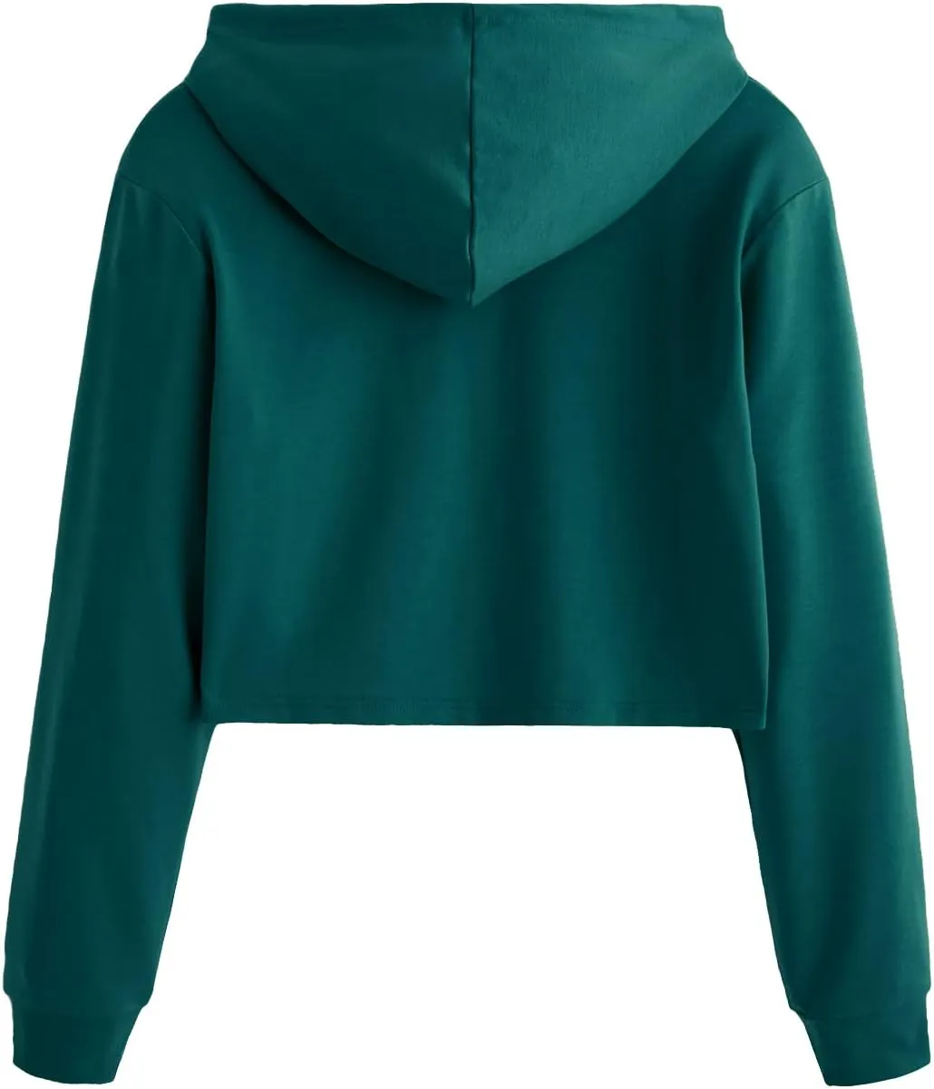MakeMeChic Women's Cropped Hoodie Casual Workout Crop Sweatshirt Tops