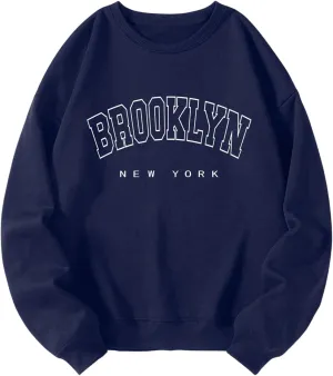 Men's Letter Graphic Sweatshirts Long Sleeve Crew Neck Casual Pullover Tops