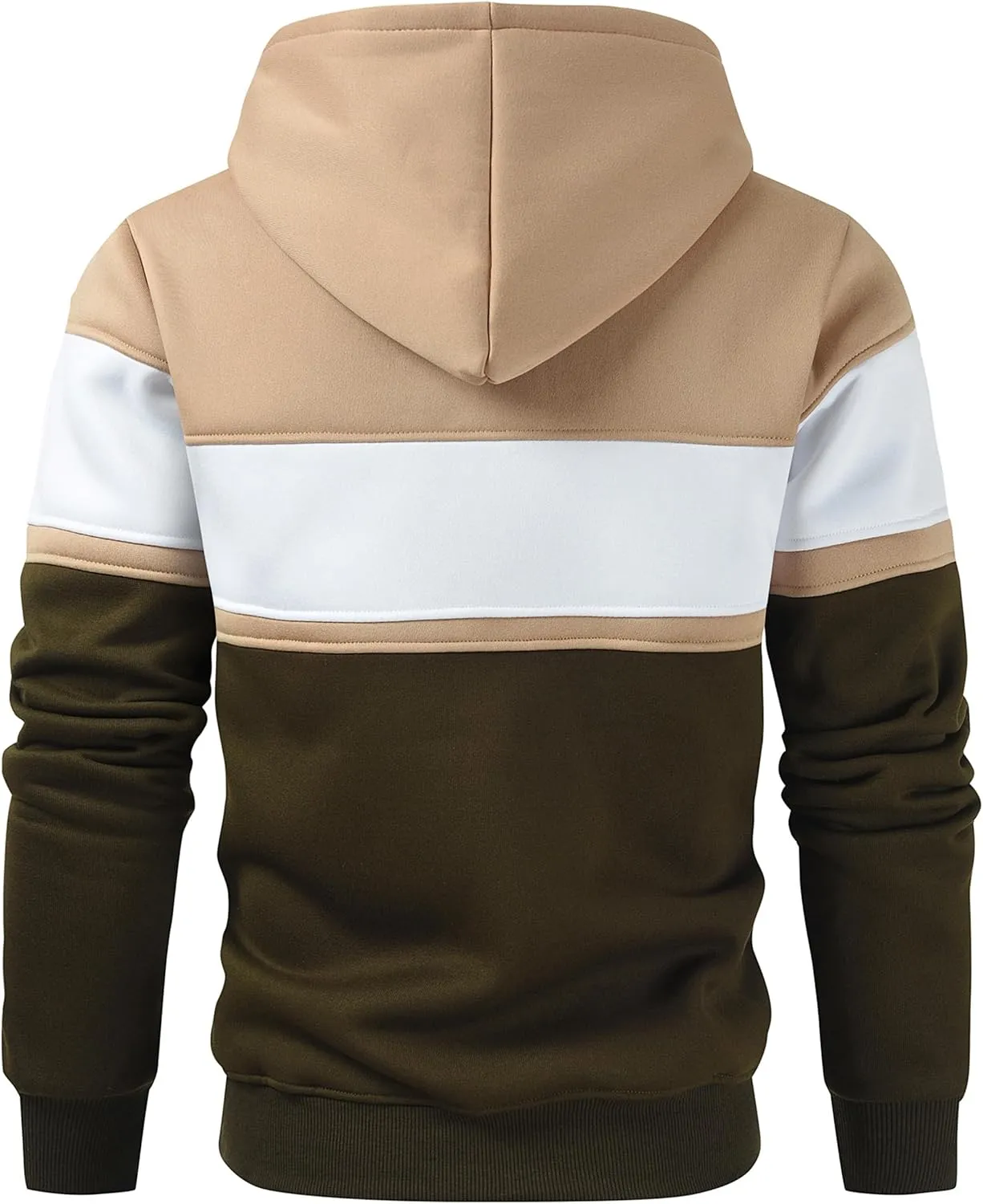 Men's Novelty Color Block Pullover Hoodie Casual Fleece Long Sleeve Hooded Sweatshirt