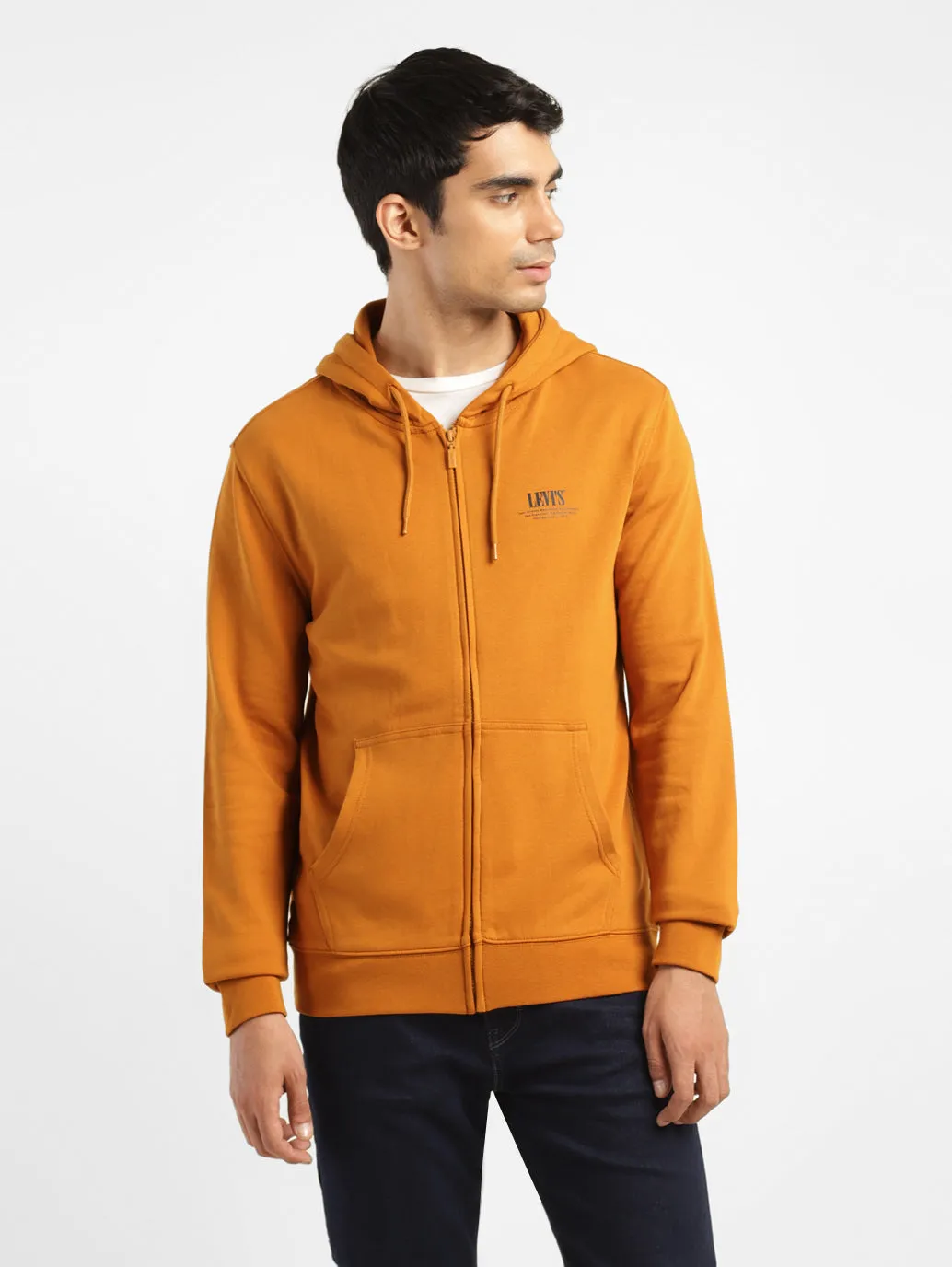 Men's Solid Brown Hooded Sweatshirt