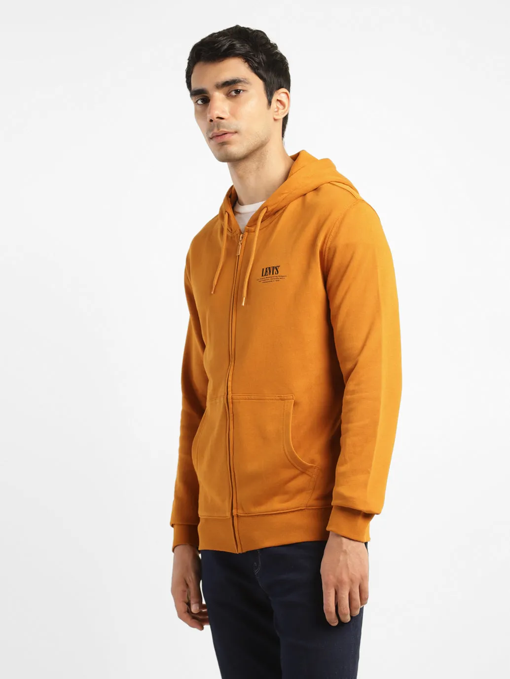 Men's Solid Brown Hooded Sweatshirt