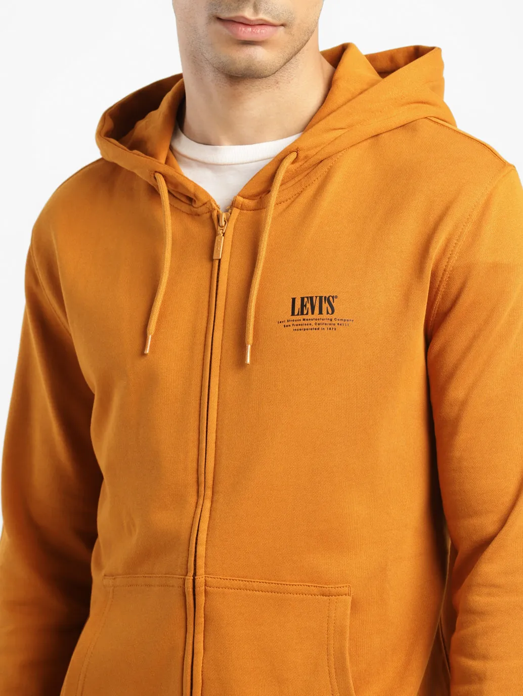 Men's Solid Brown Hooded Sweatshirt