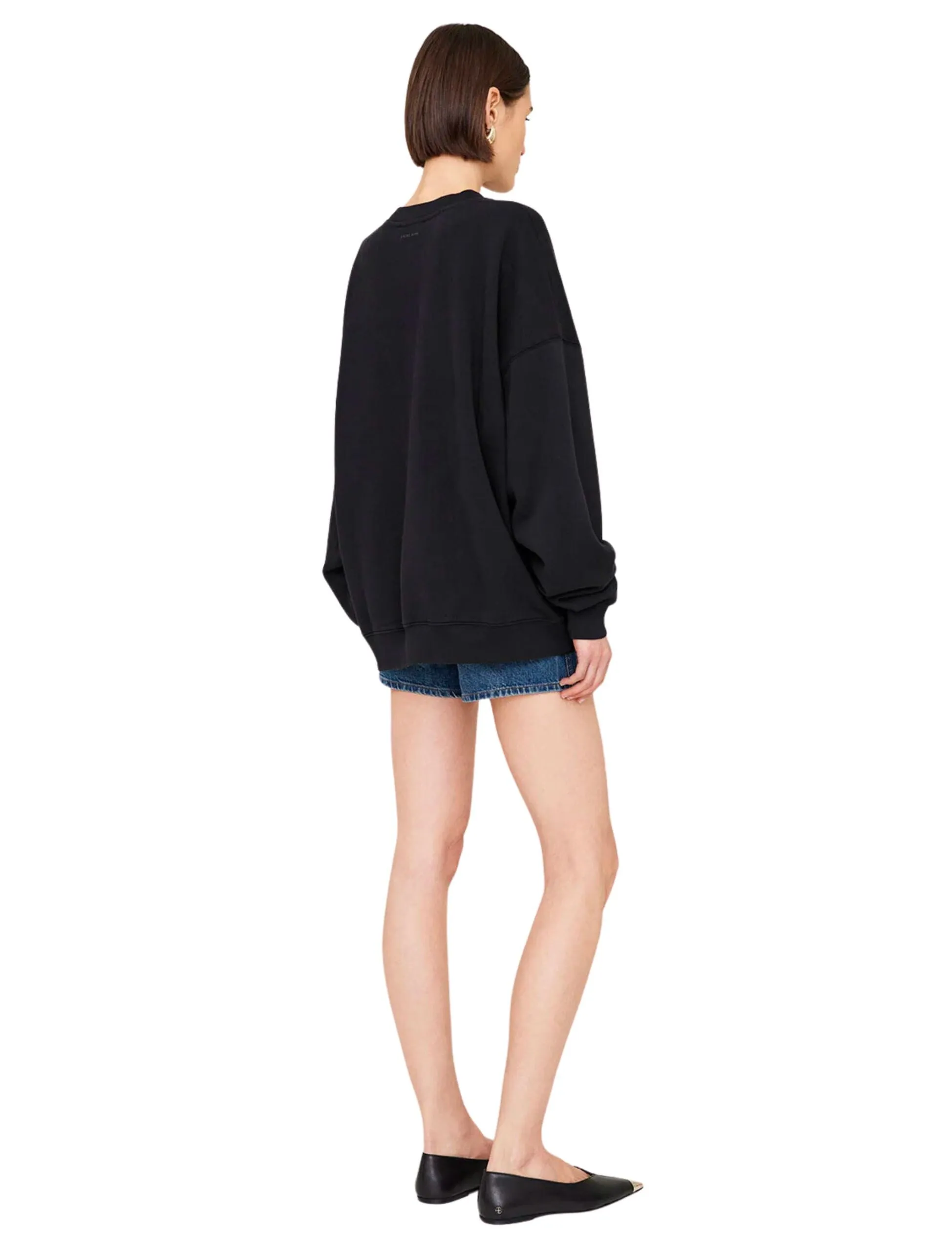 Miles Oversized Sweatshirt Letterman / Black