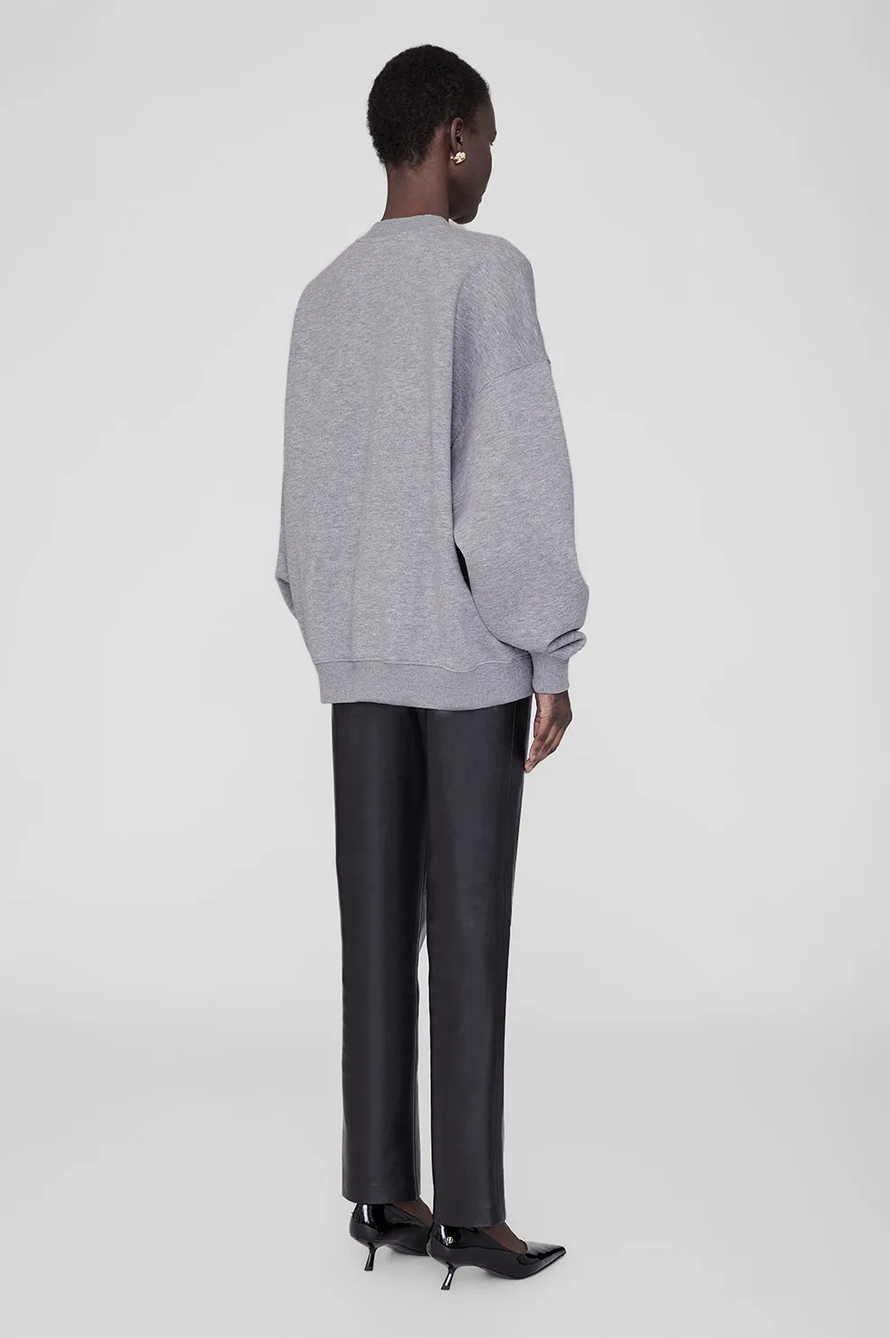 Miles Oversized Sweatshirt Letterman - Medium Heather Grey