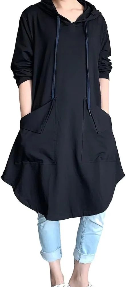Minibee Women's Hoodies Oversized Sweatshirt Dress Long Sleeve Casual Tunic Pullover with Pockets