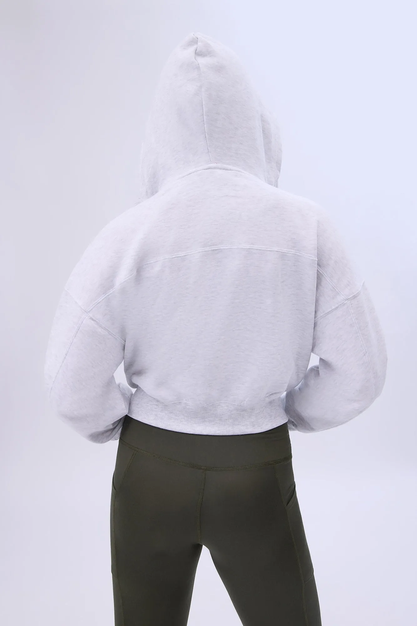 Mock Neck Half-Zip Hooded Sweatshirt