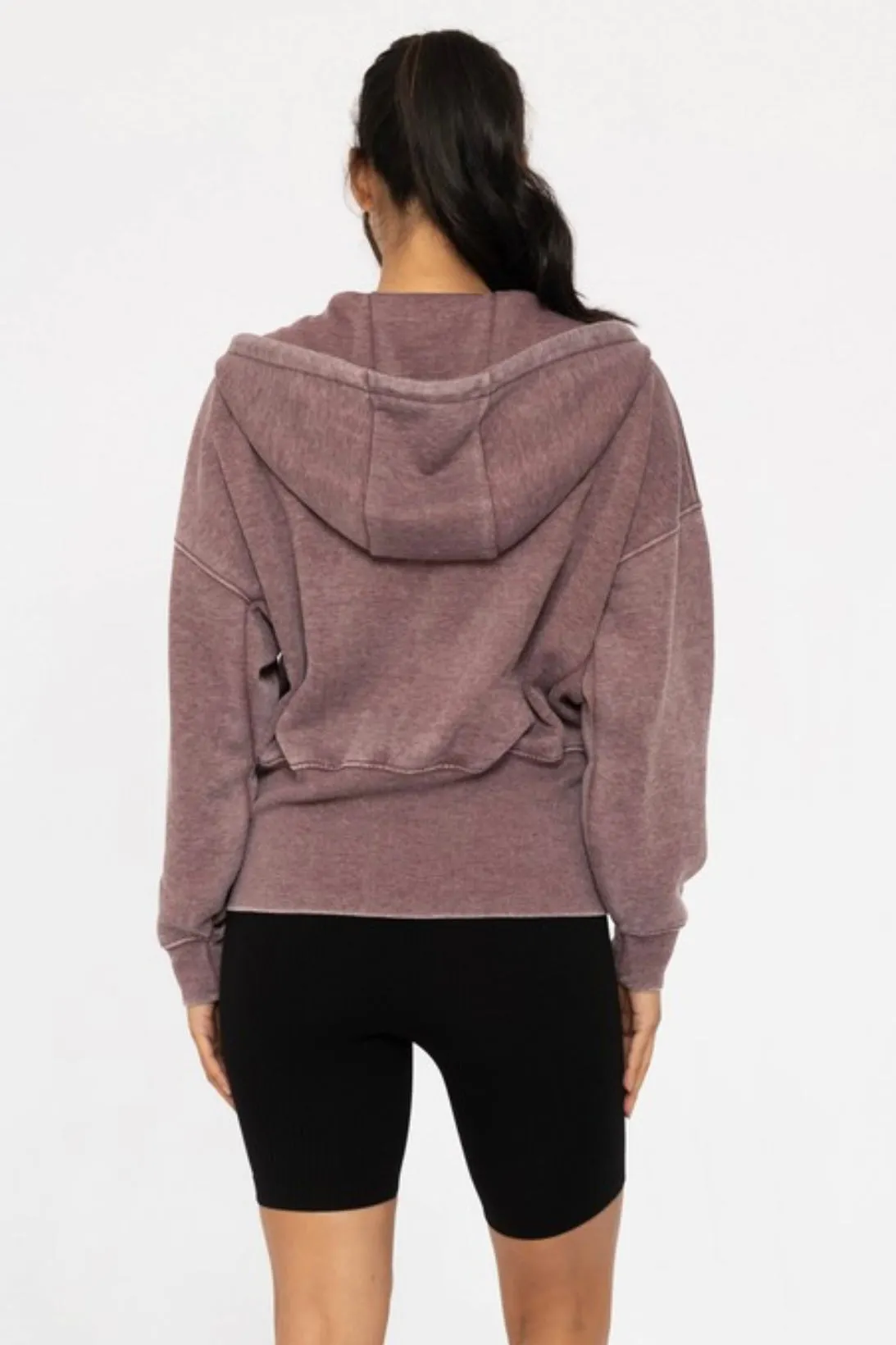 Mono B Dark Plum Zip Up Hoodie - FINAL SALE