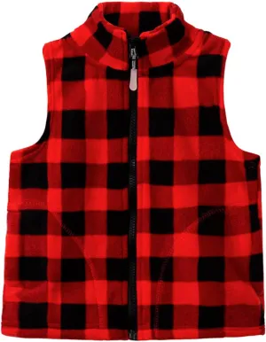 Mud Kingdom Boys Girls Polar Fleece Vest Jacket Ligntweight Cute Cartoon Patterns Coat Zipper Closure Sleeveless