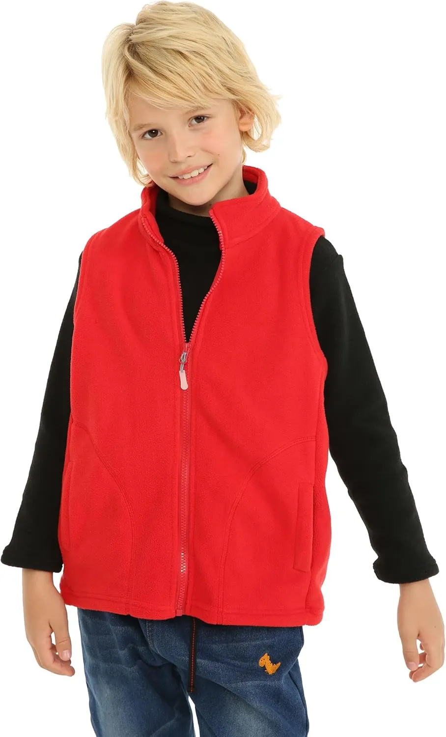 Mud Kingdom Boys Girls Polar Fleece Vest Jacket Ligntweight Cute Cartoon Patterns Coat Zipper Closure Sleeveless