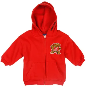 NCAA College Infants Maryland Terrapins Full Zip Up Fleece Hooded Sweatshirt Hoodie