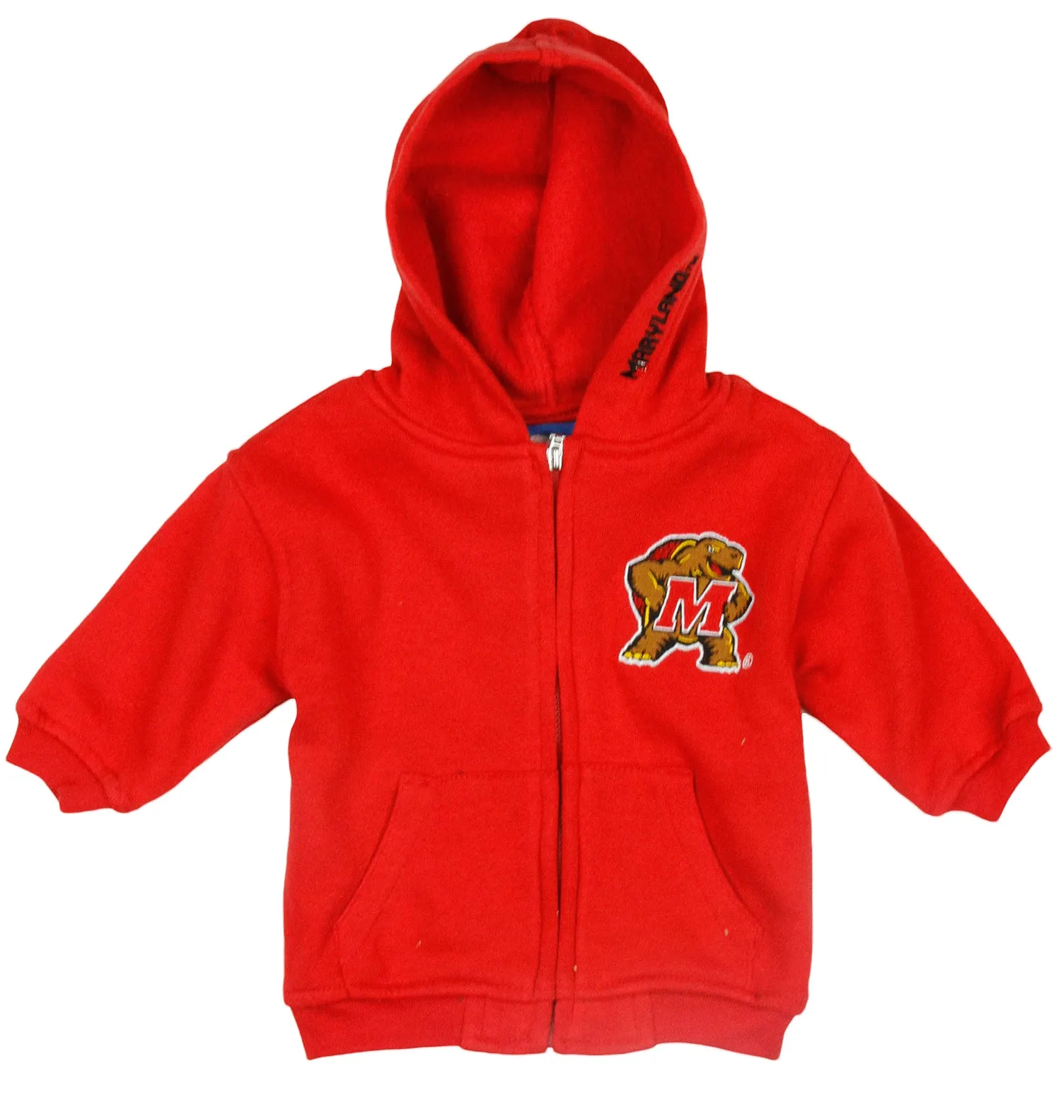 NCAA College Infants Maryland Terrapins Full Zip Up Fleece Hooded Sweatshirt Hoodie
