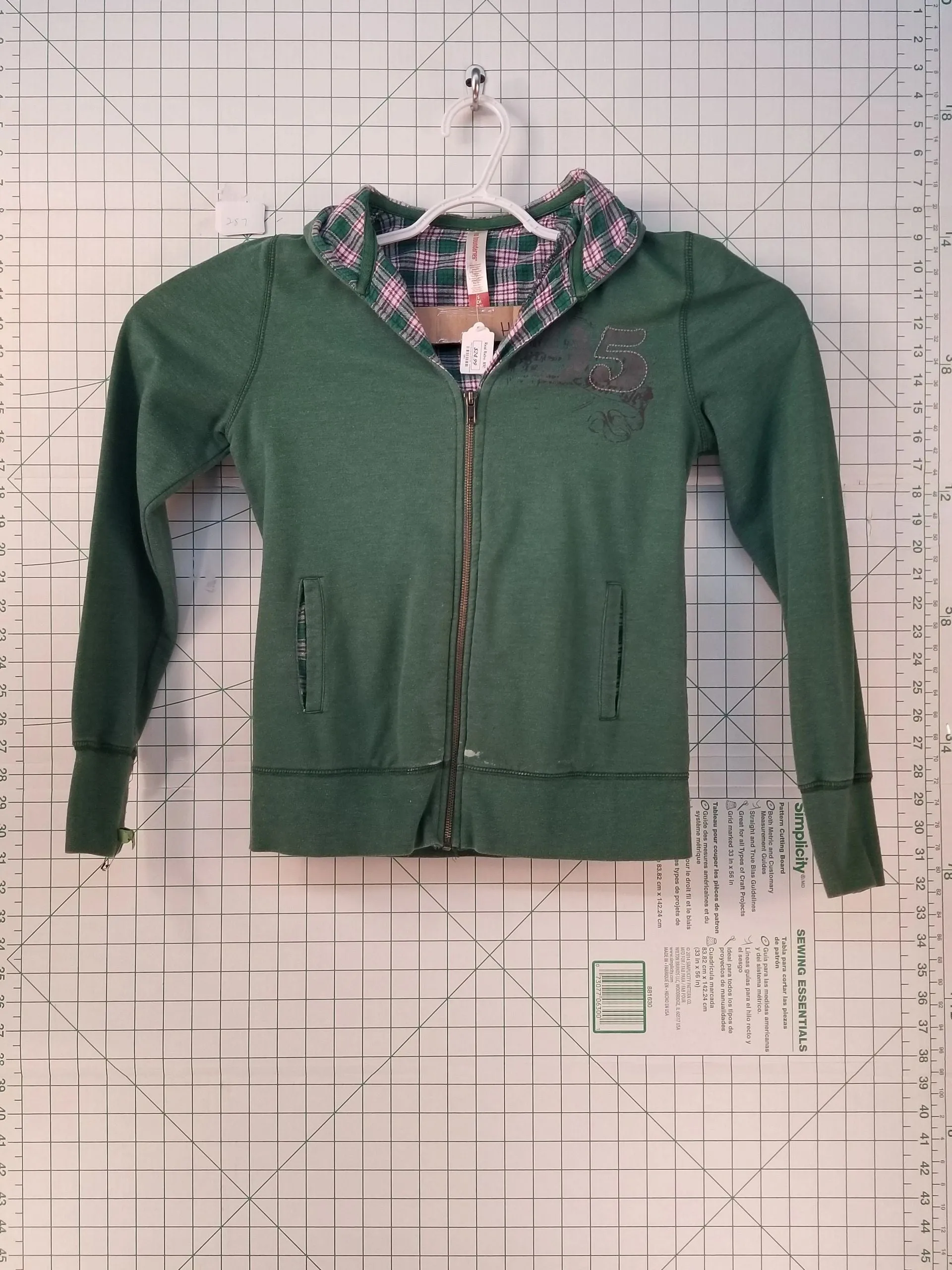 No Boundaries Green Zip-up Hoodie Sm