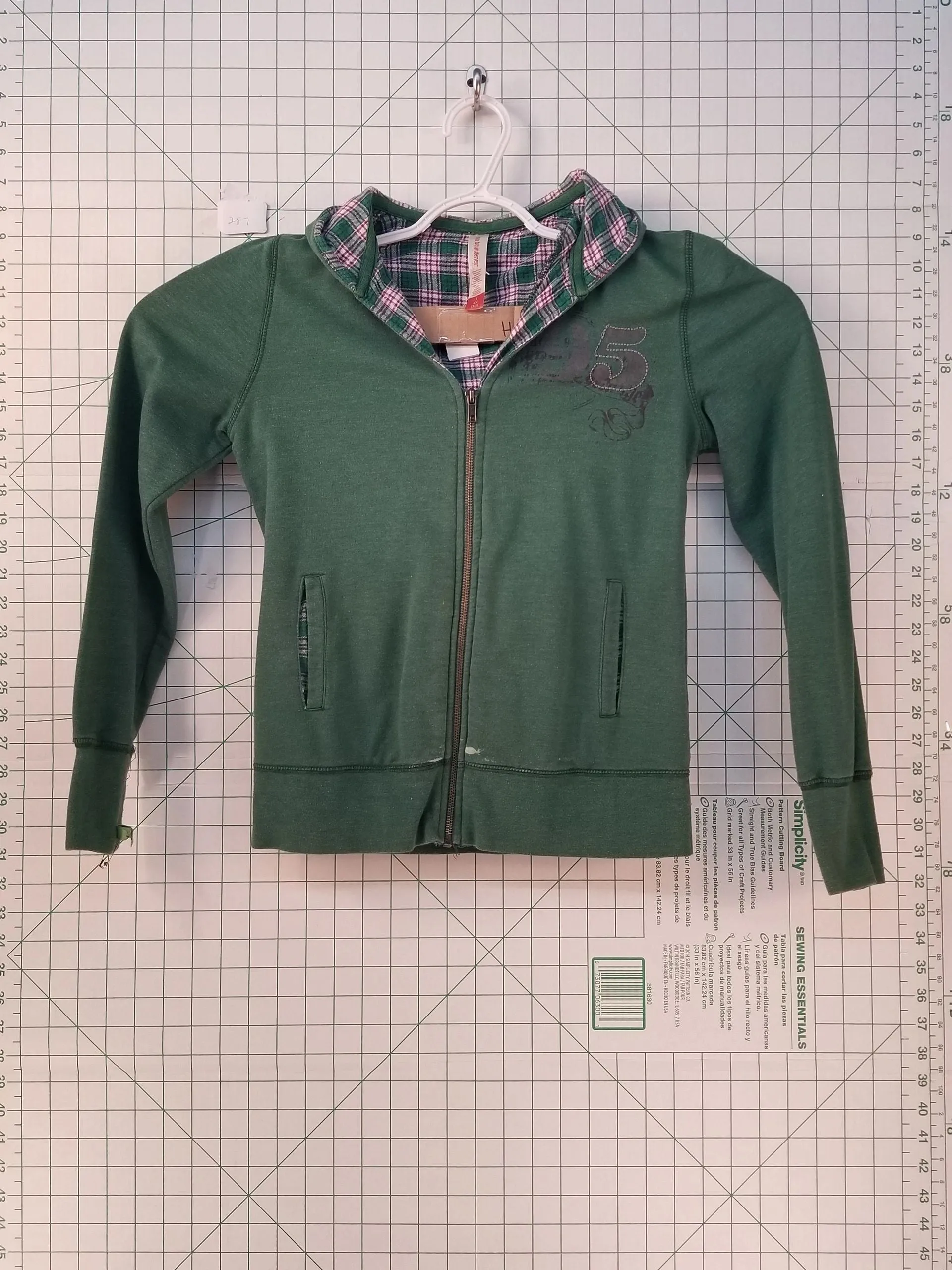 No Boundaries Green Zip-up Hoodie Sm