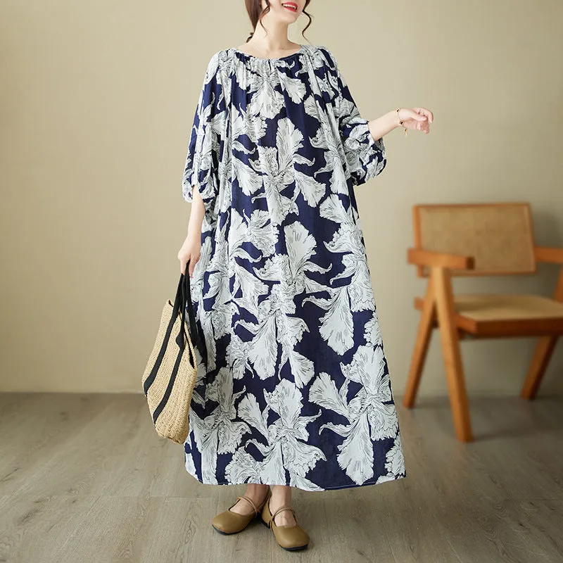 Plus Size Floral Print Maxi Dress