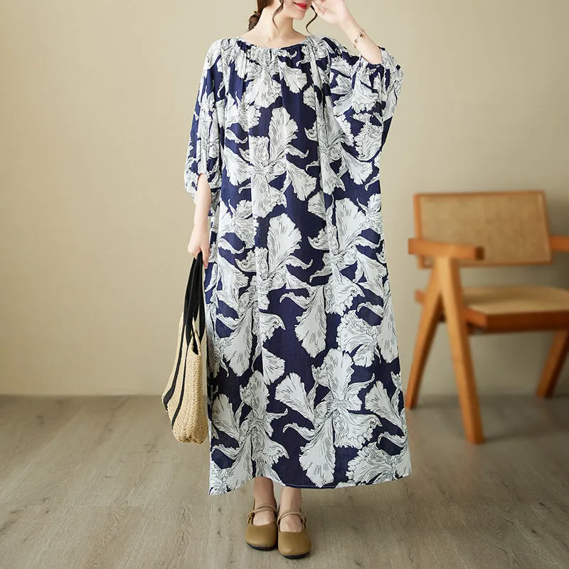 Plus Size Floral Print Maxi Dress