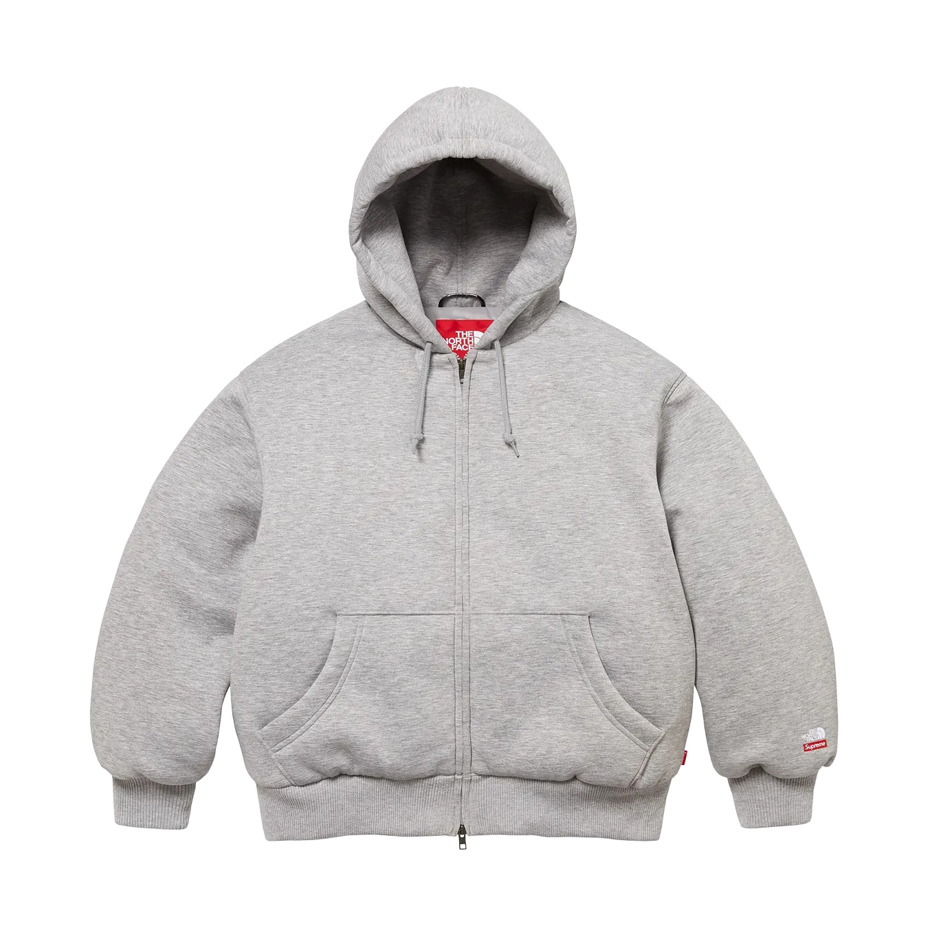 Supreme x The North Face Zip Up Hooded Sweatshirt 'Grey'