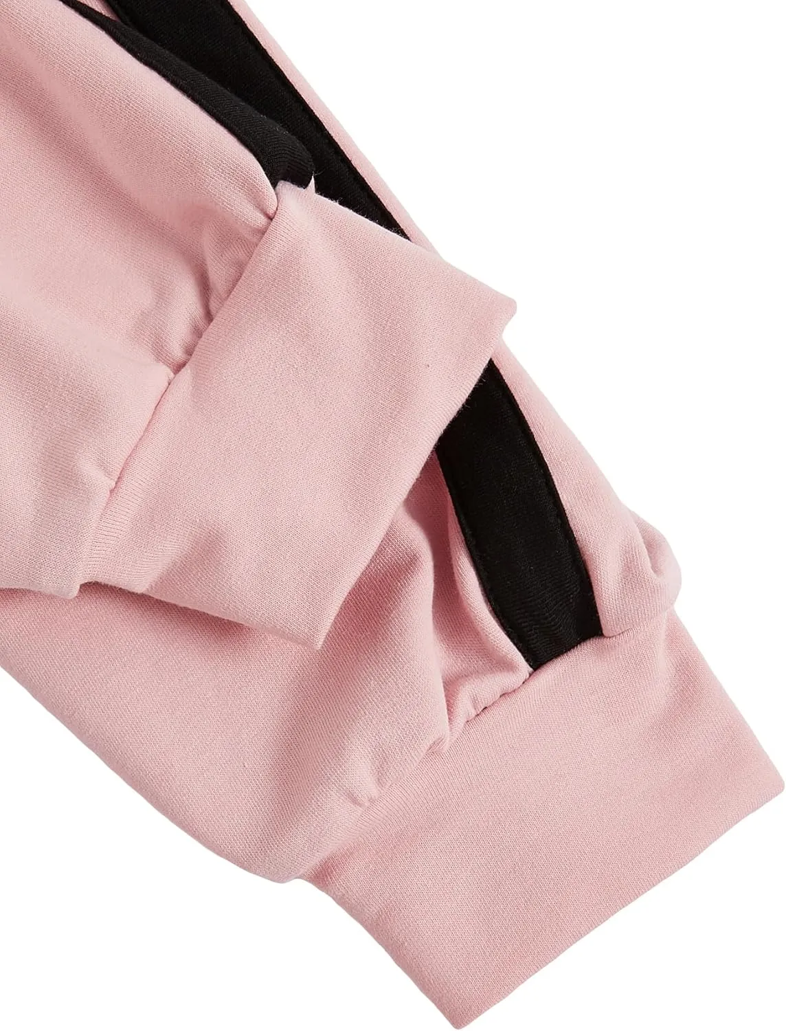 SweatyRocks Women's Casual Long Sleeve Colorblock Pullover Hoodie Sweatshirt Crop Top
