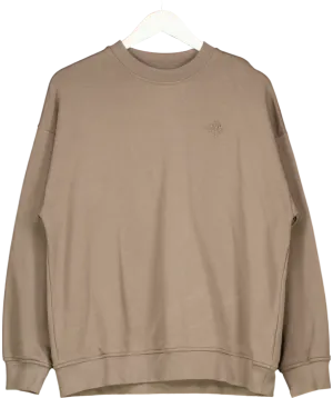 The Couture Club Brown Emblem Embroidered Sweatshirt - Cocoa UK 8