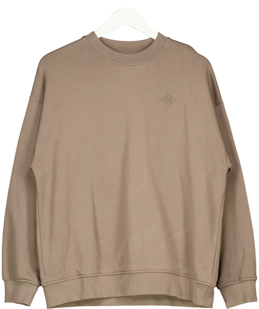 The Couture Club Brown Emblem Embroidered Sweatshirt - Cocoa UK 8