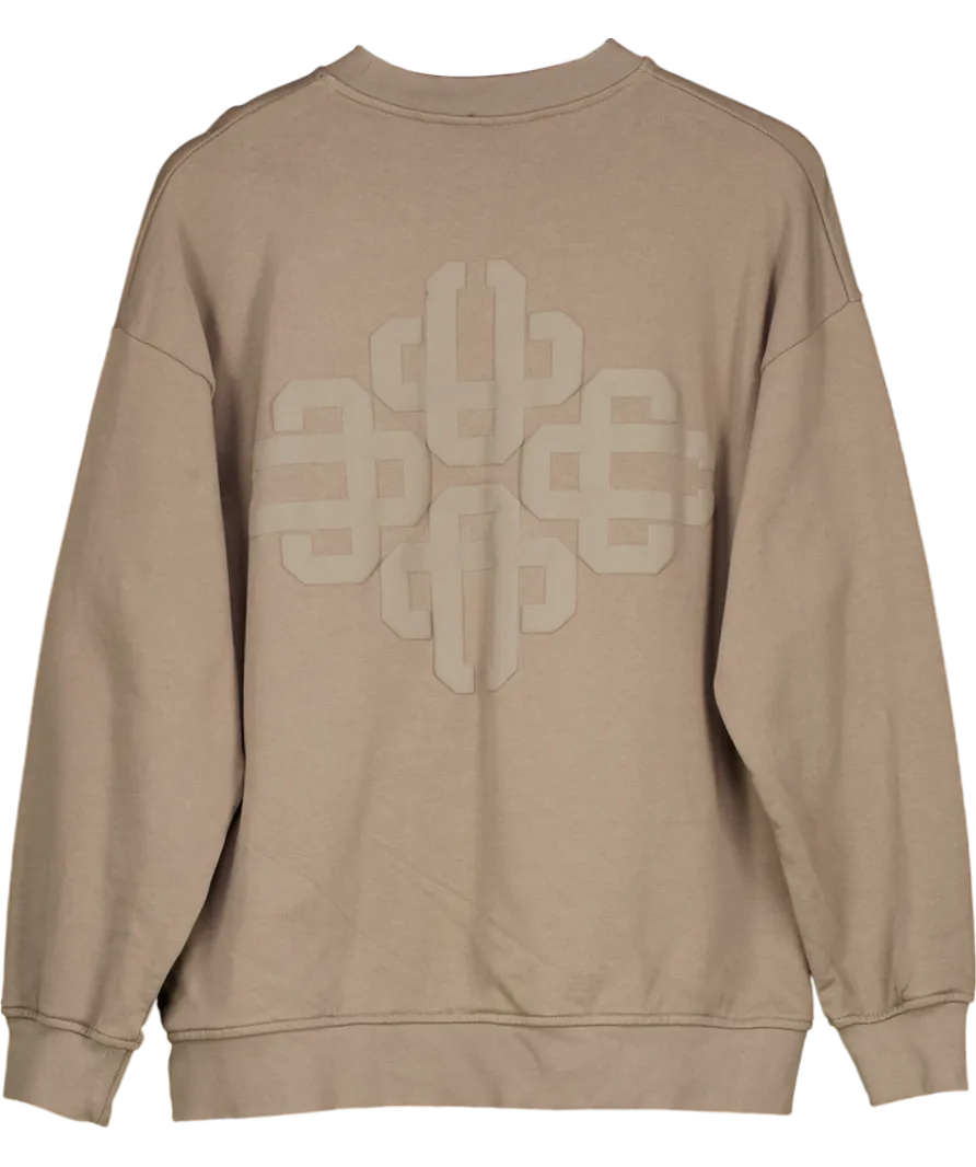 The Couture Club Brown Emblem Embroidered Sweatshirt - Cocoa UK 8
