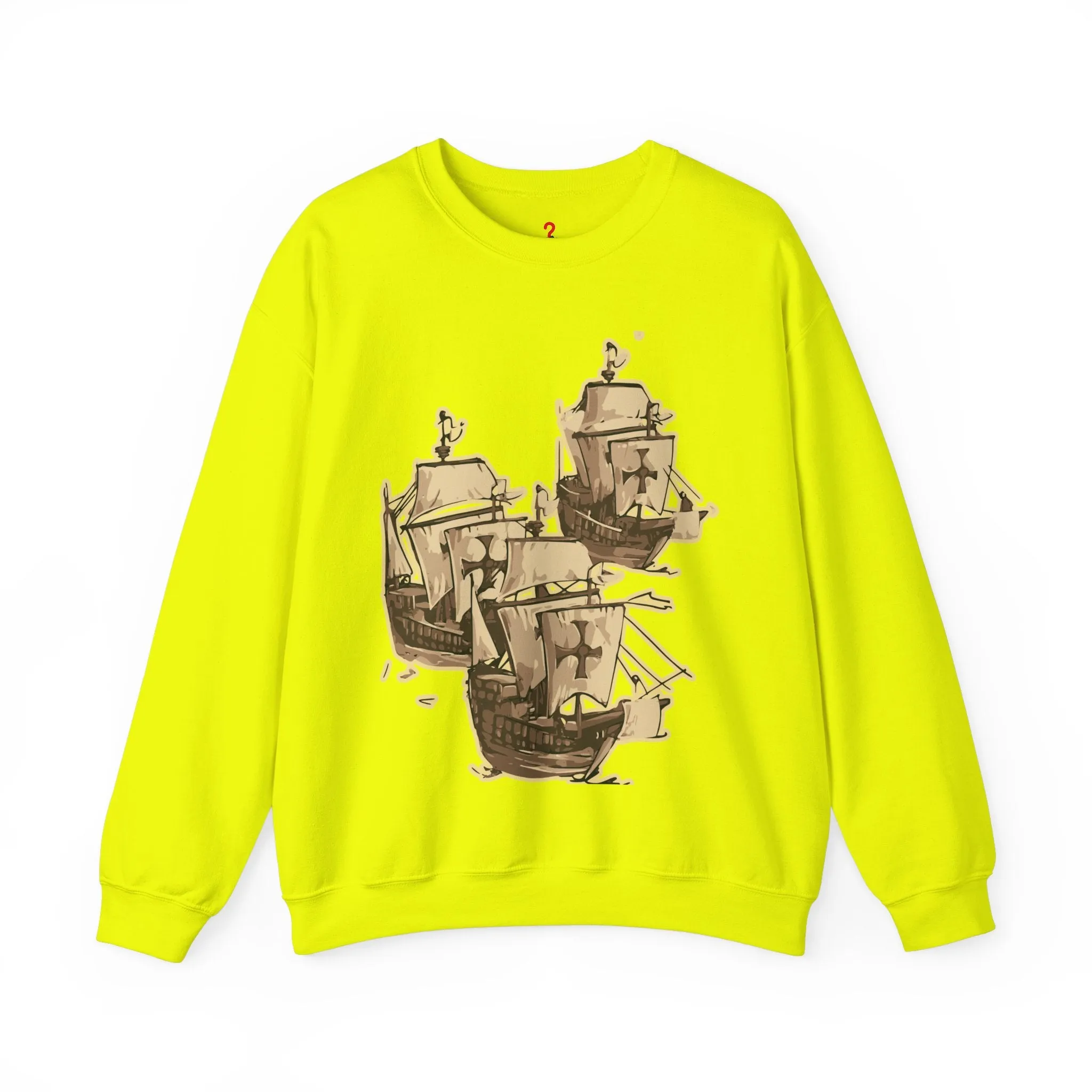 Unisex Heavy Blend Crewneck Sweatshirt with 3 Boats Design – Ultimate Comfort & Sustainability