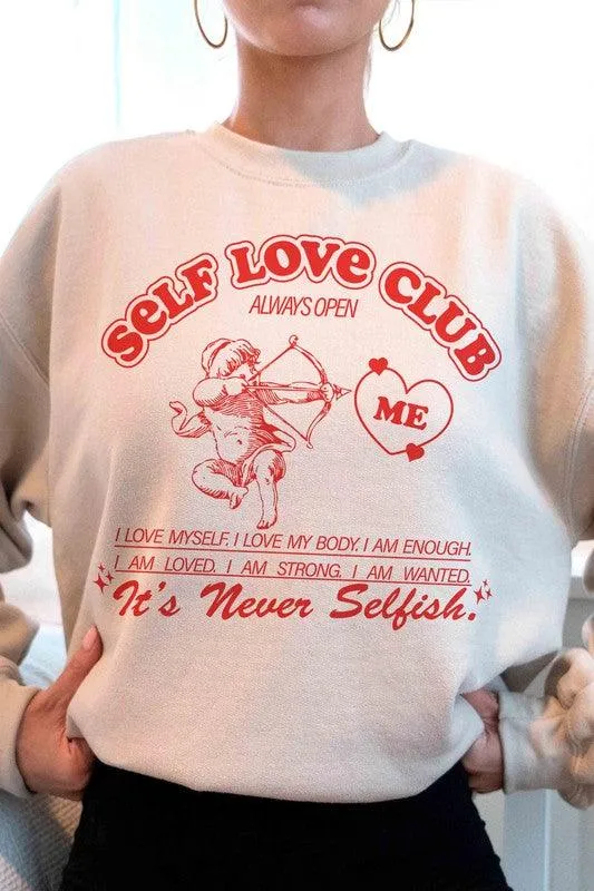 Valentine's Day Self Love Club Graphic Sweatshirt