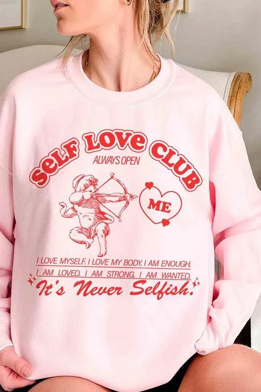 Valentine's Day Self Love Club Graphic Sweatshirt