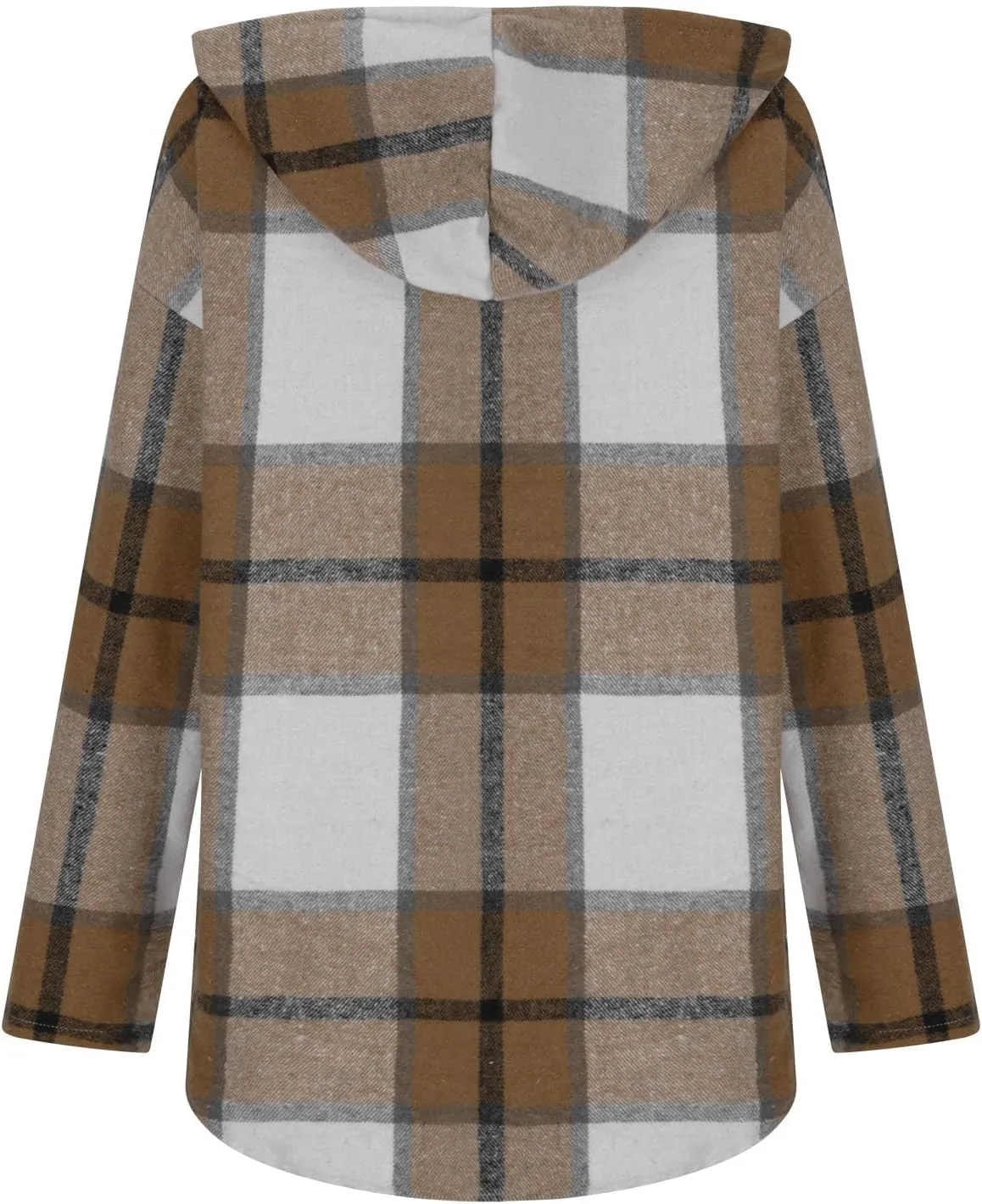 Women 2024 Plaid Hoodies Long Sleeve Drawstring Pullover Hooded Sweatshirts Loose Fit Blouses Tops Fashion Clothes