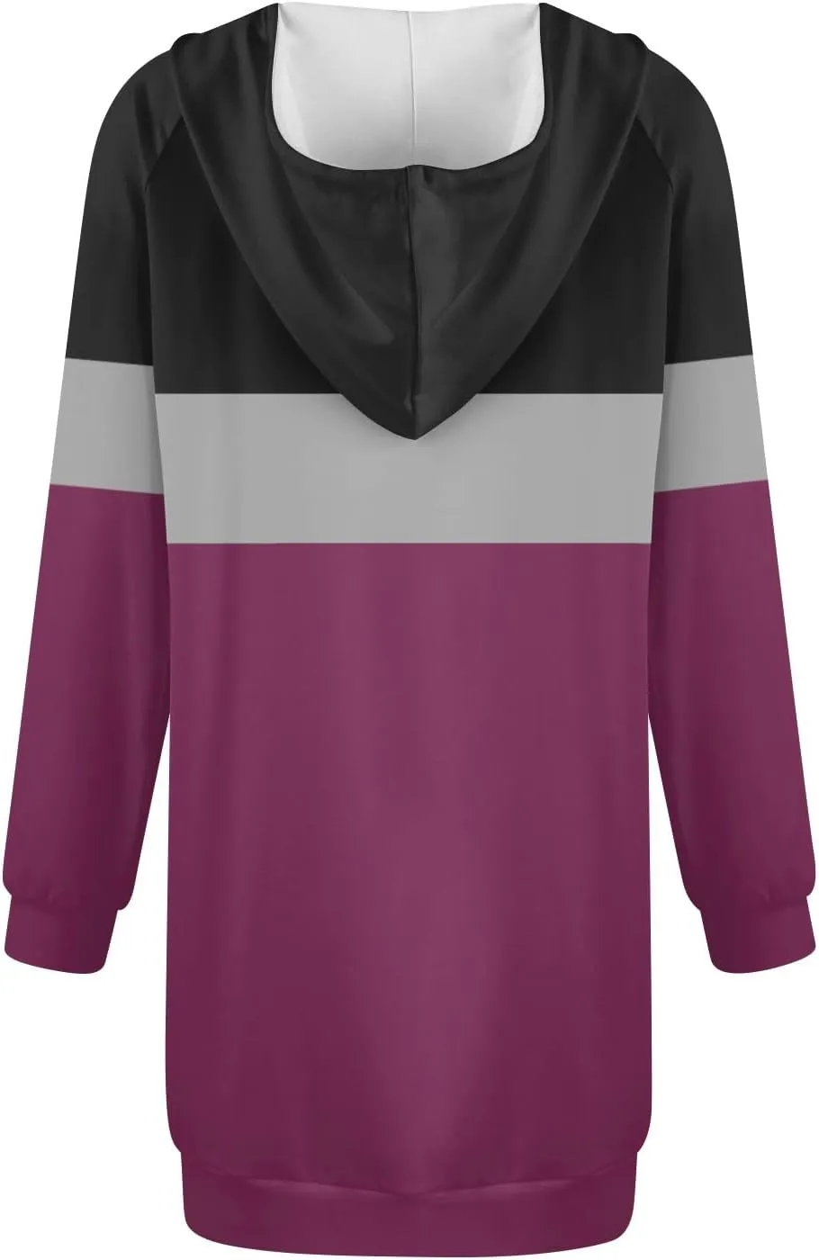 Women's Fall Flower Print Long Sleeve Tops Round Neck Patchwork Sweatshirt Casual Raglan Sleeve Hooded Dress 2024